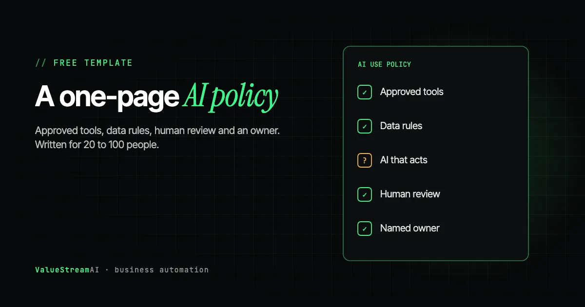 AI Policy for Small Business: A Free One-Page Template and How to Use It