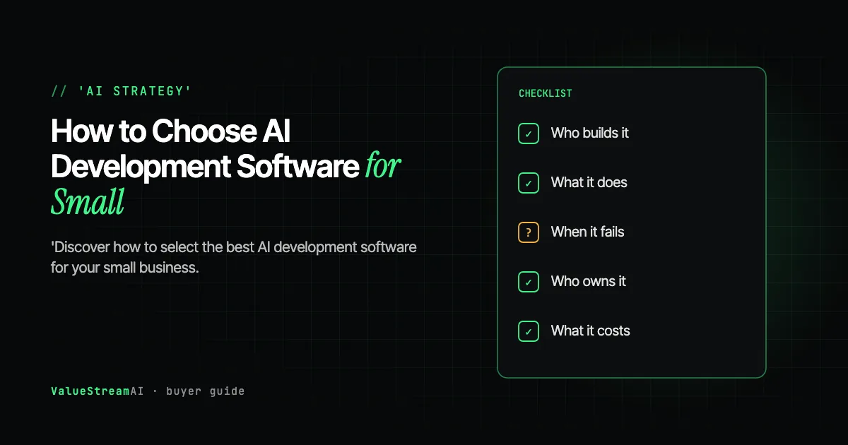 How to Choose AI Development Software for Small Businesses: 2026 Guide