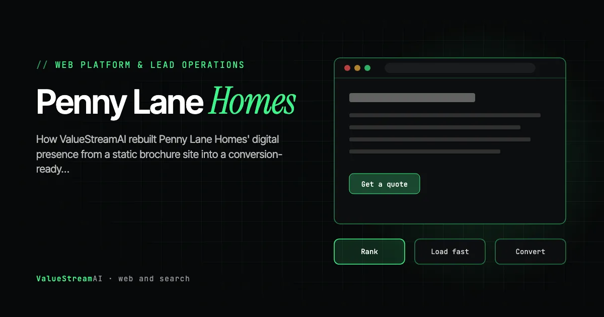 Penny Lane Homes: From Static Website to a Lead Generation and Operations Platform